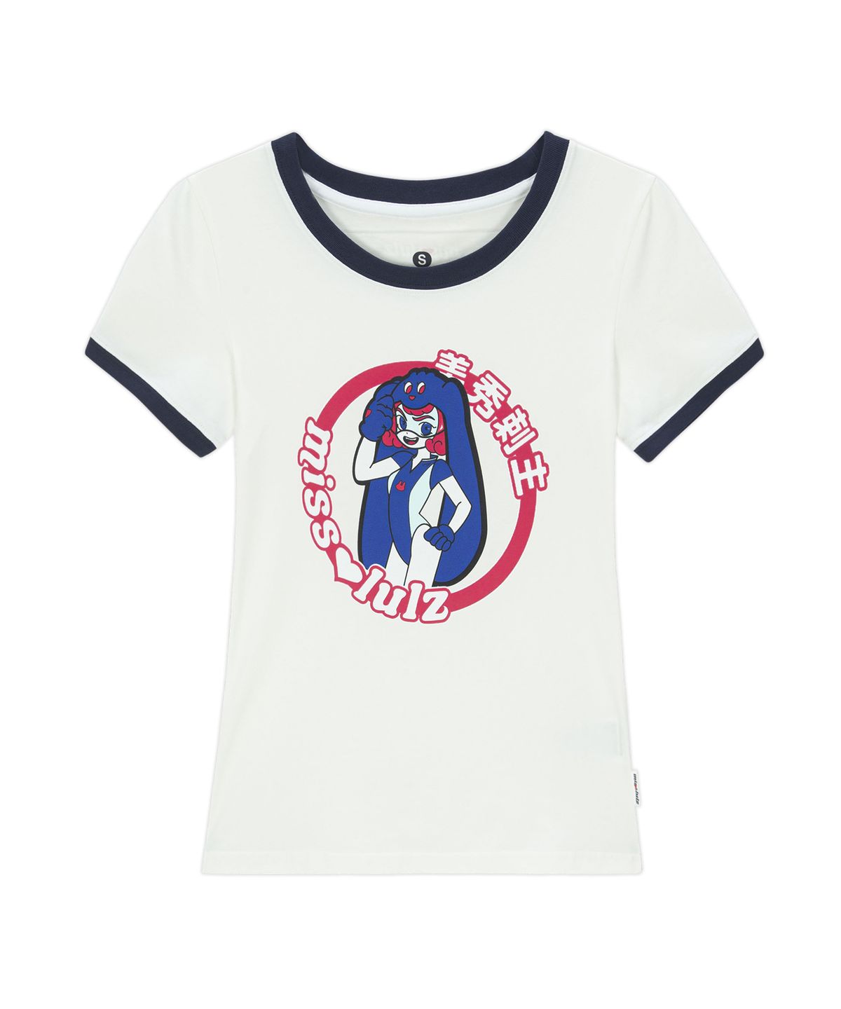 미스룰즈(MISSLULZ) Future Friend Slim Fit T-Shirt Cloud White