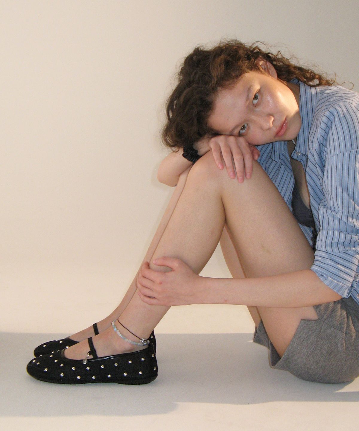 포기무디(FOGGY MOODY) Bliss 0025. Studded Mesh Flat - 5colors