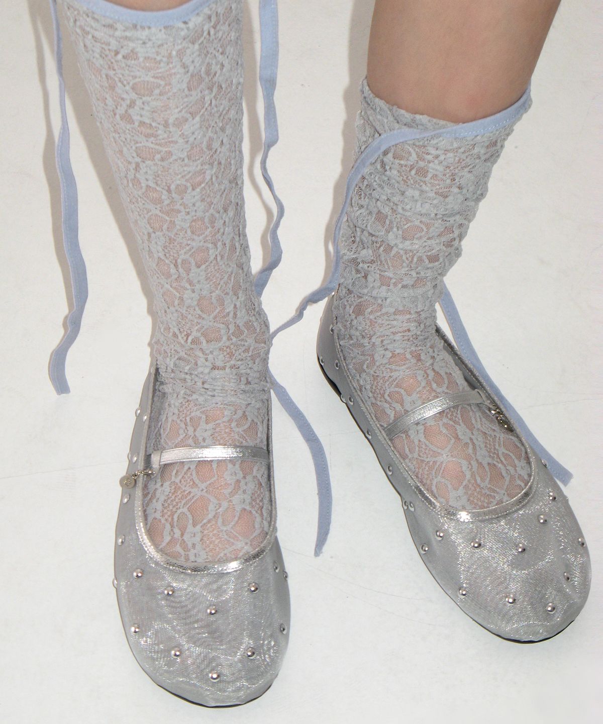 포기무디(FOGGY MOODY) Bliss 0025. Studded Mesh Flat - 5colors