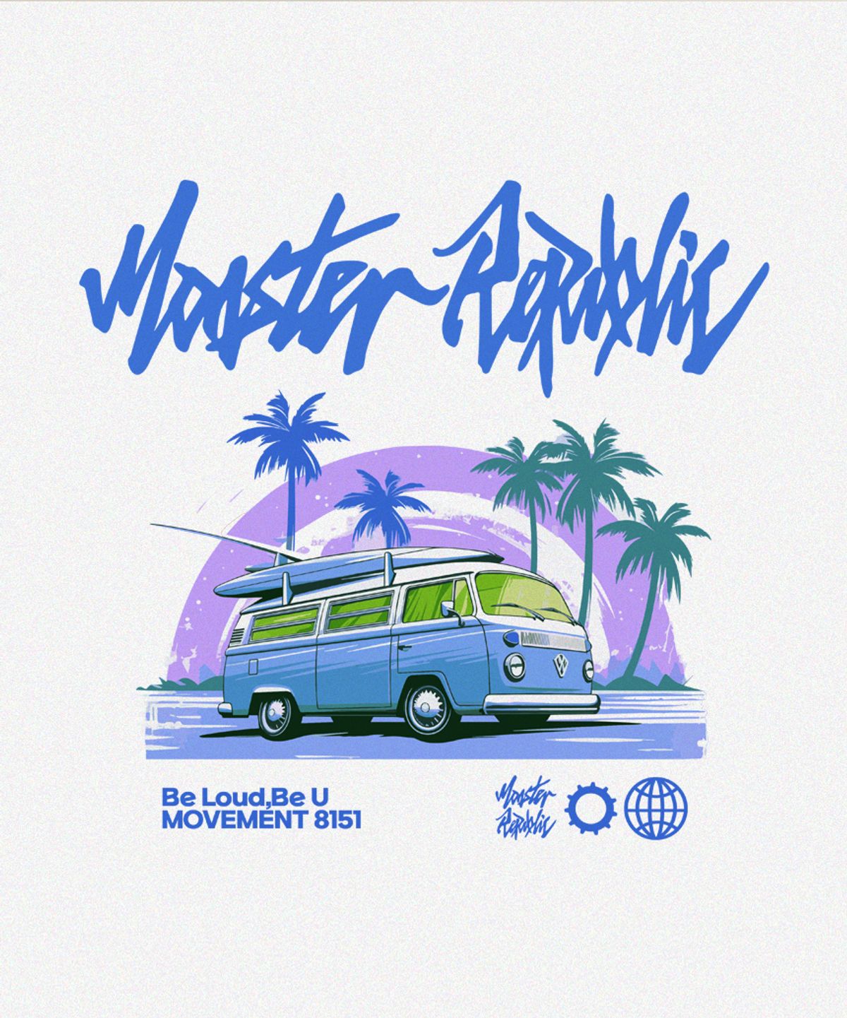 몬스터리퍼블릭(MONSTER REPUBLIC) 트로피칼 블루 티셔츠 화이트_8151