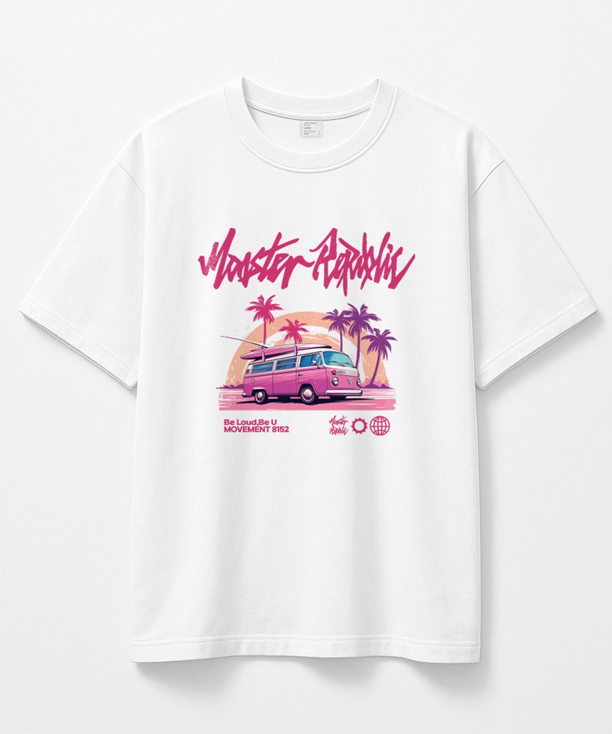 몬스터리퍼블릭(MONSTER REPUBLIC) 트로피칼 비비드 티셔츠 화이트_8152