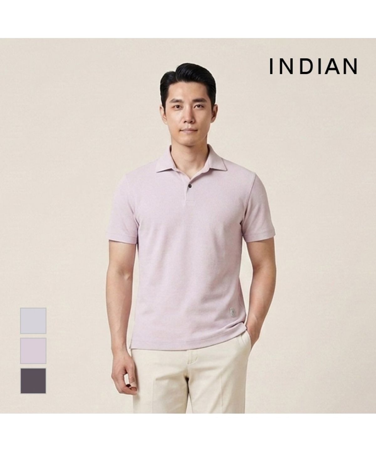인디안(INDIAN) 허니콤 솔리드 반팔티 _MIVAS3M2271