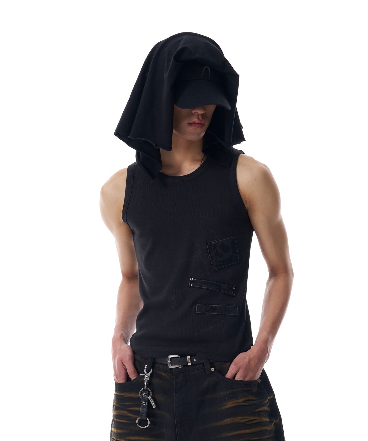 아캄(AAKAM) Scarf Cap (Black)