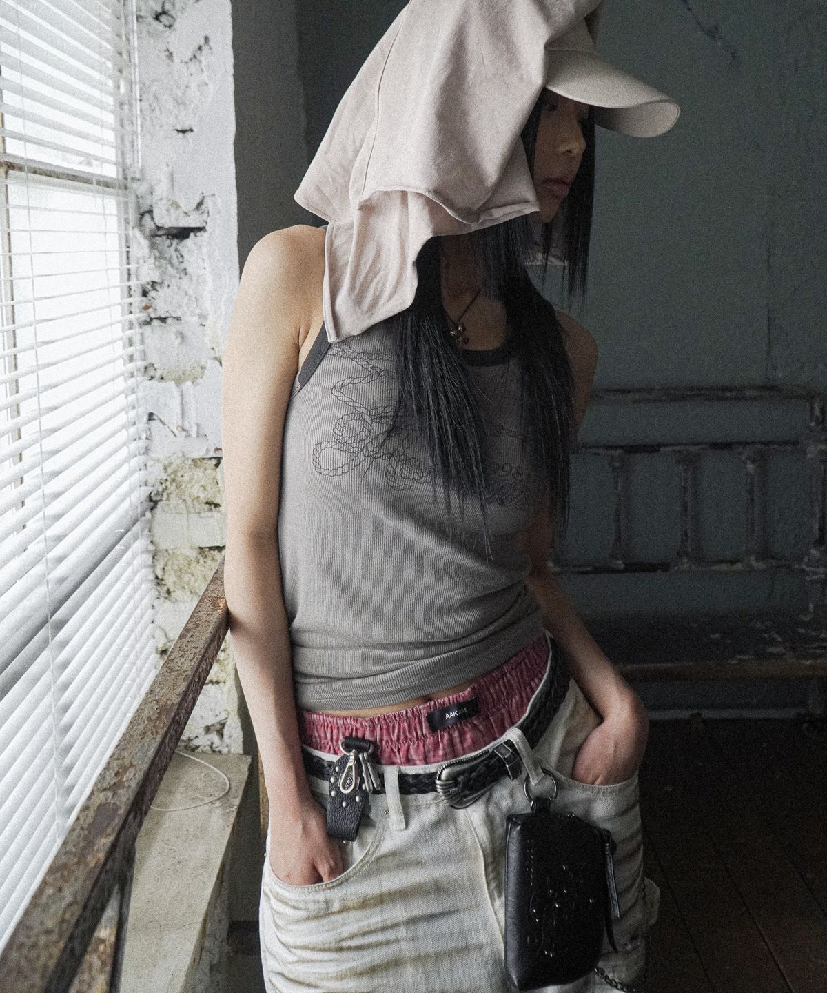 아캄(AAKAM) Scarf Cap (Beige)