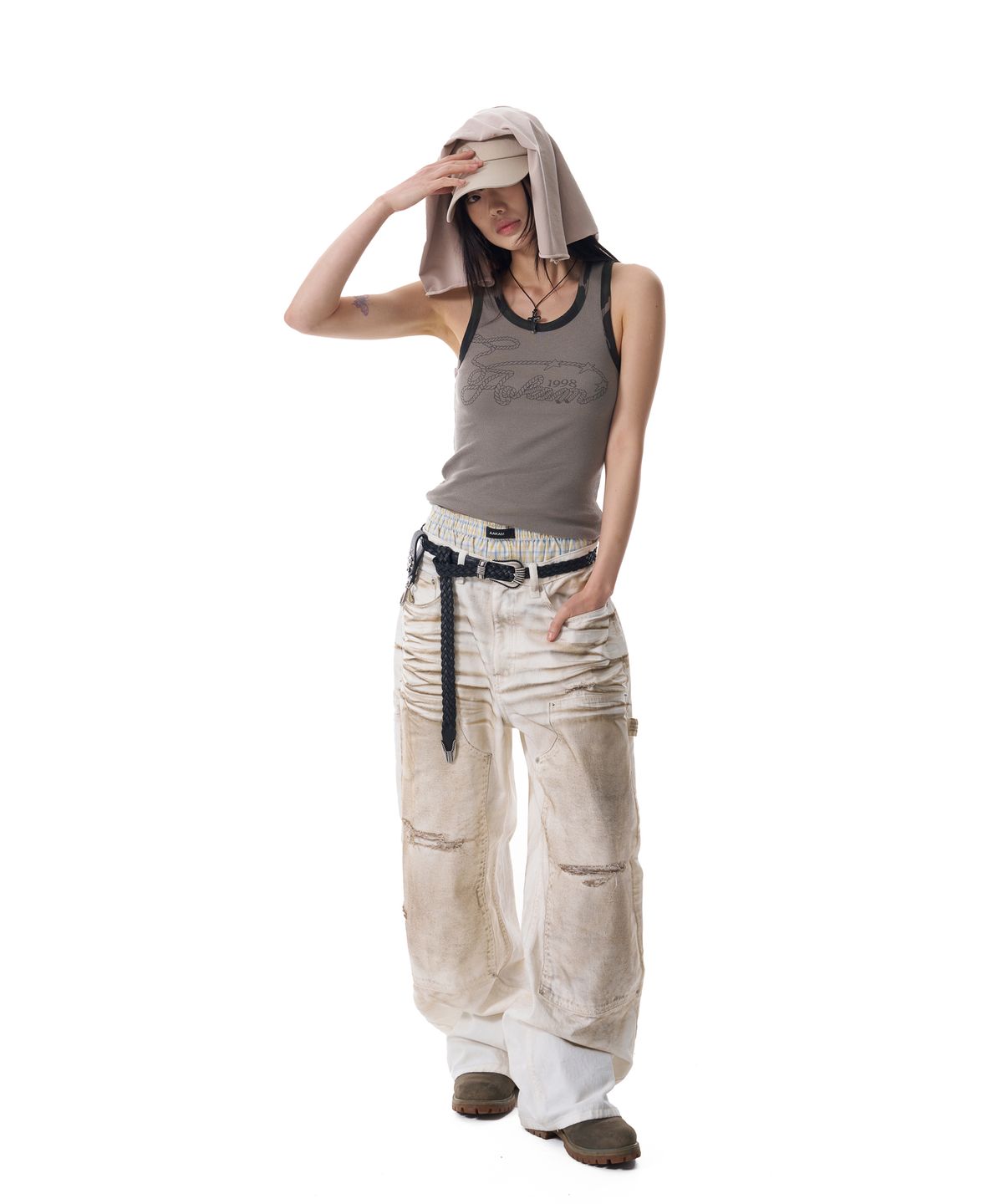 아캄(AAKAM) Scarf Cap (Beige)