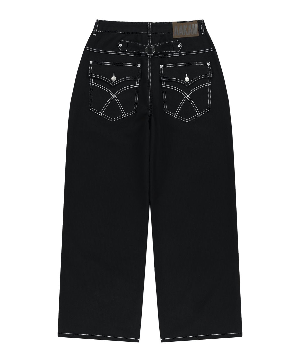 아캄(AAKAM) Cinch Back Cotton Pants (Black)
