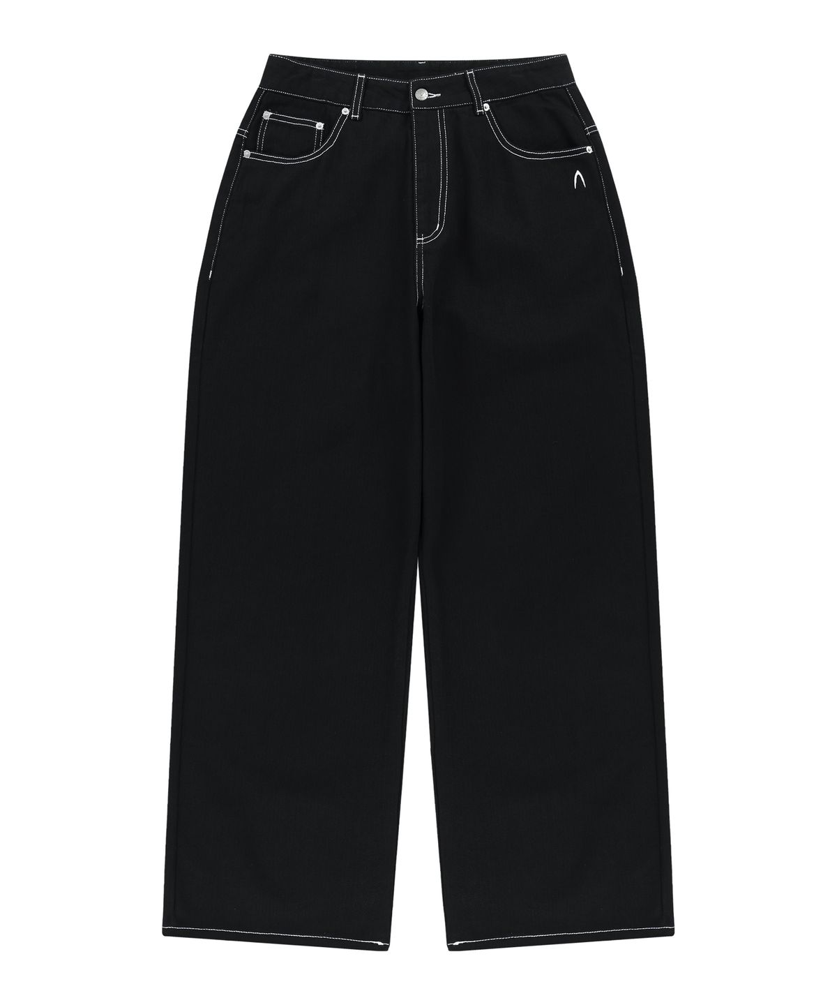 아캄(AAKAM) Cinch Back Cotton Pants (Black)