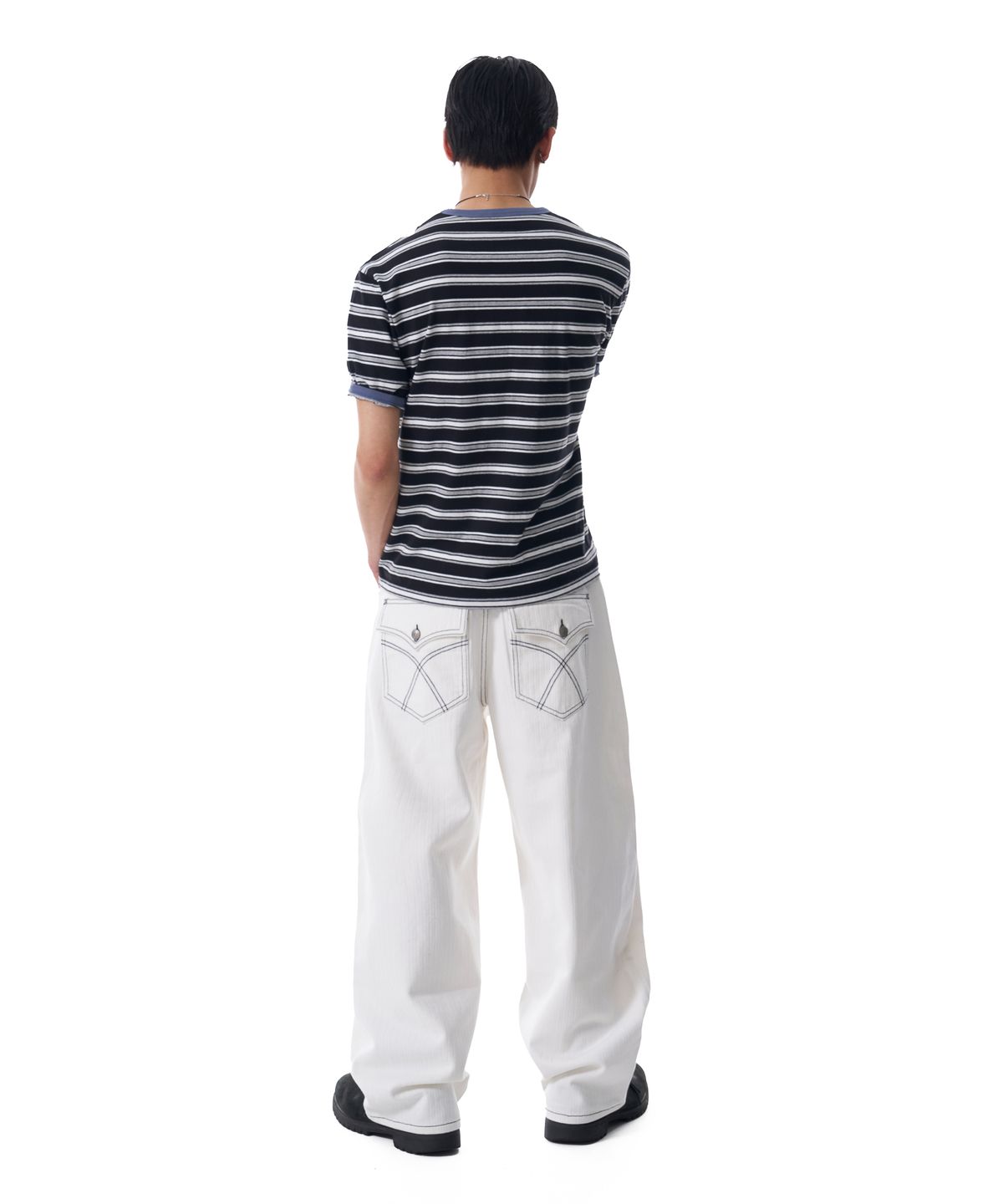 아캄(AAKAM) Cinch Back Cotton Pants (Ivory)
