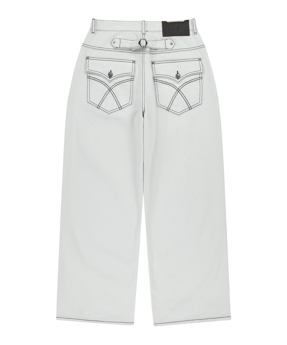 아캄(AAKAM) Cinch Back Cotton Pants (Ivory)