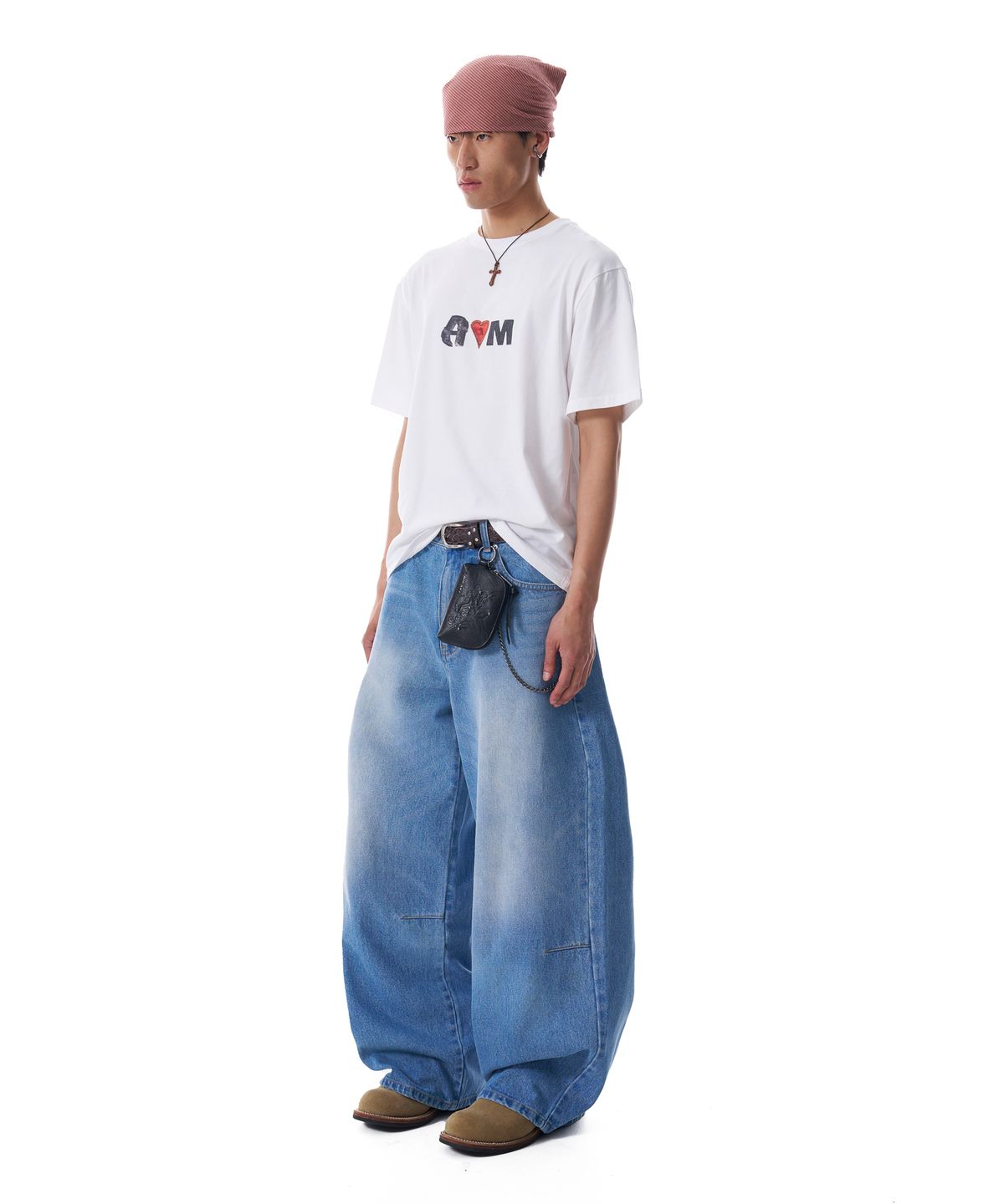 아캄(AAKAM) Embossing Logo Denim Pants (Blue)