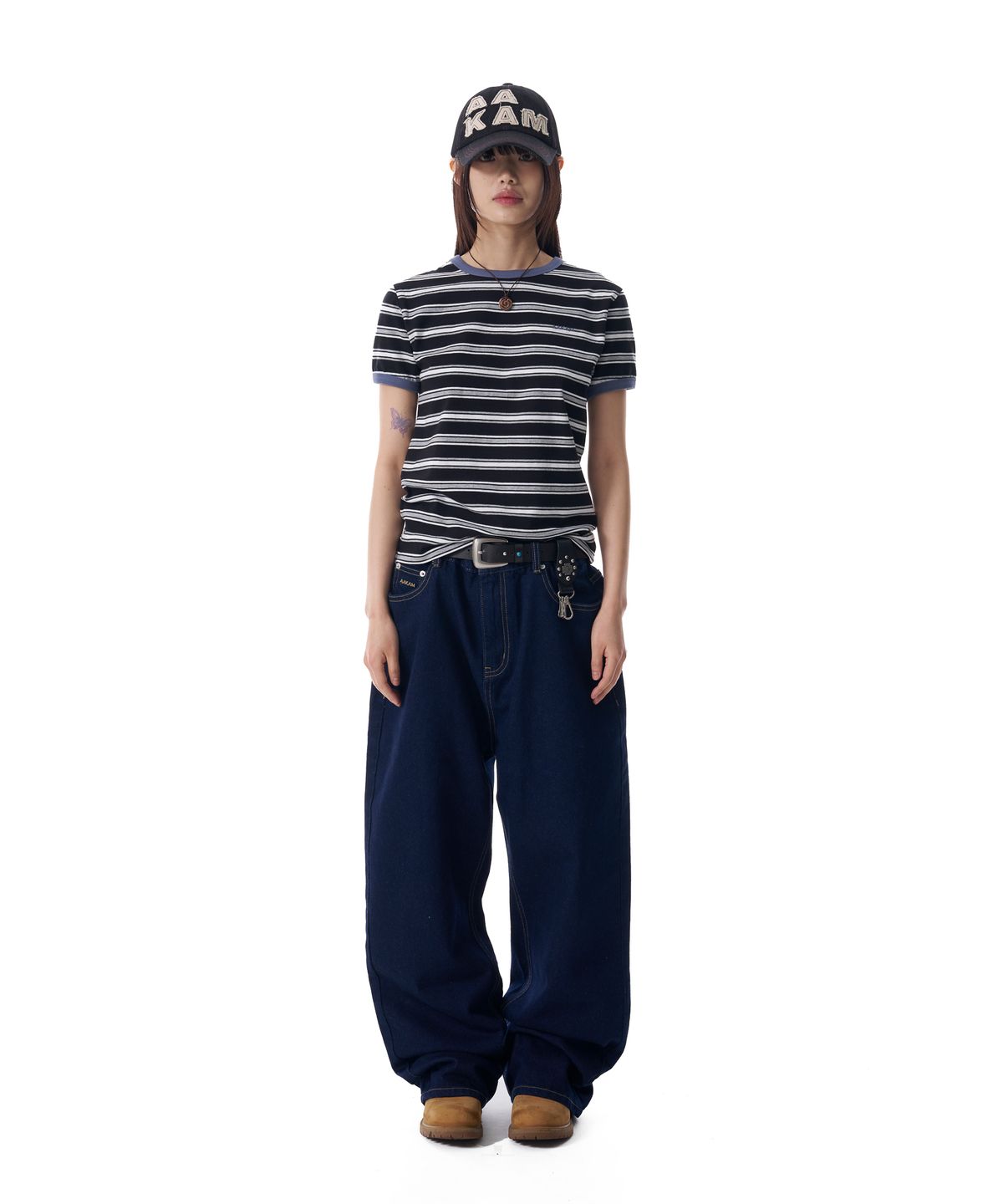 아캄(AAKAM) Tapered Denim Pants (Dark Blue)