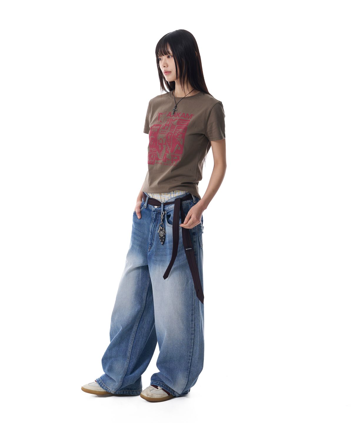 아캄(AAKAM) Distressed Pocket Denim Pants (Blue)