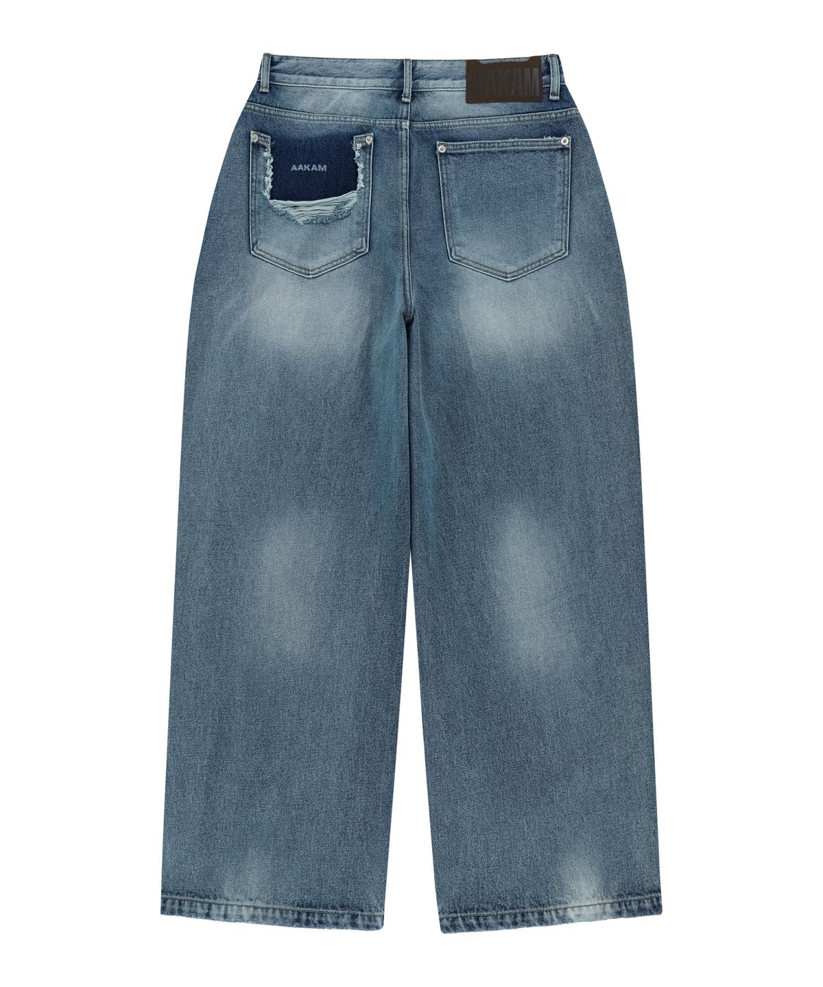 아캄(AAKAM) Distressed Pocket Denim Pants (Blue)