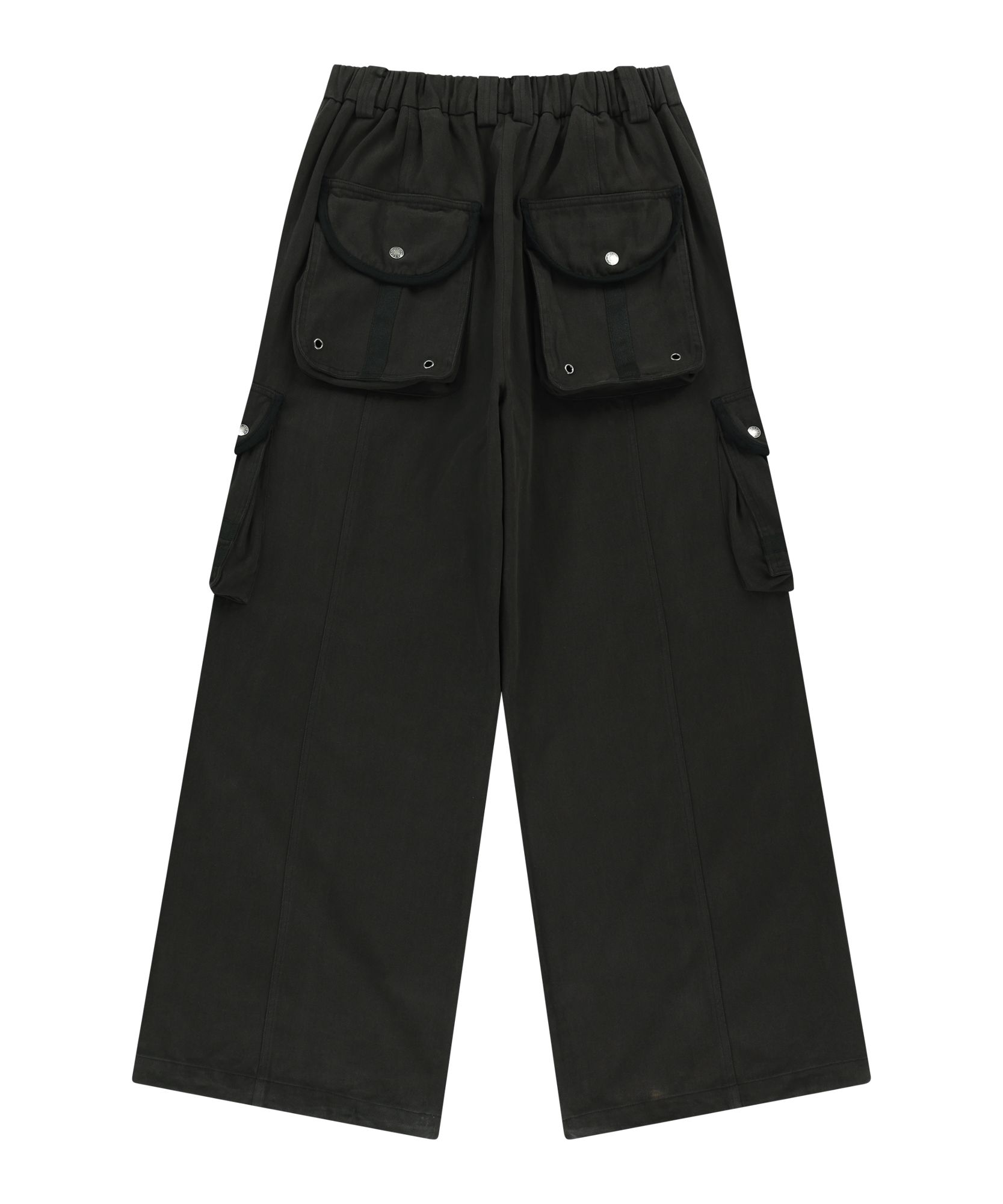 아캄(AAKAM) 98 Knee Pin-Tuck Contrast Cargo Pants (Black) - 사이즈