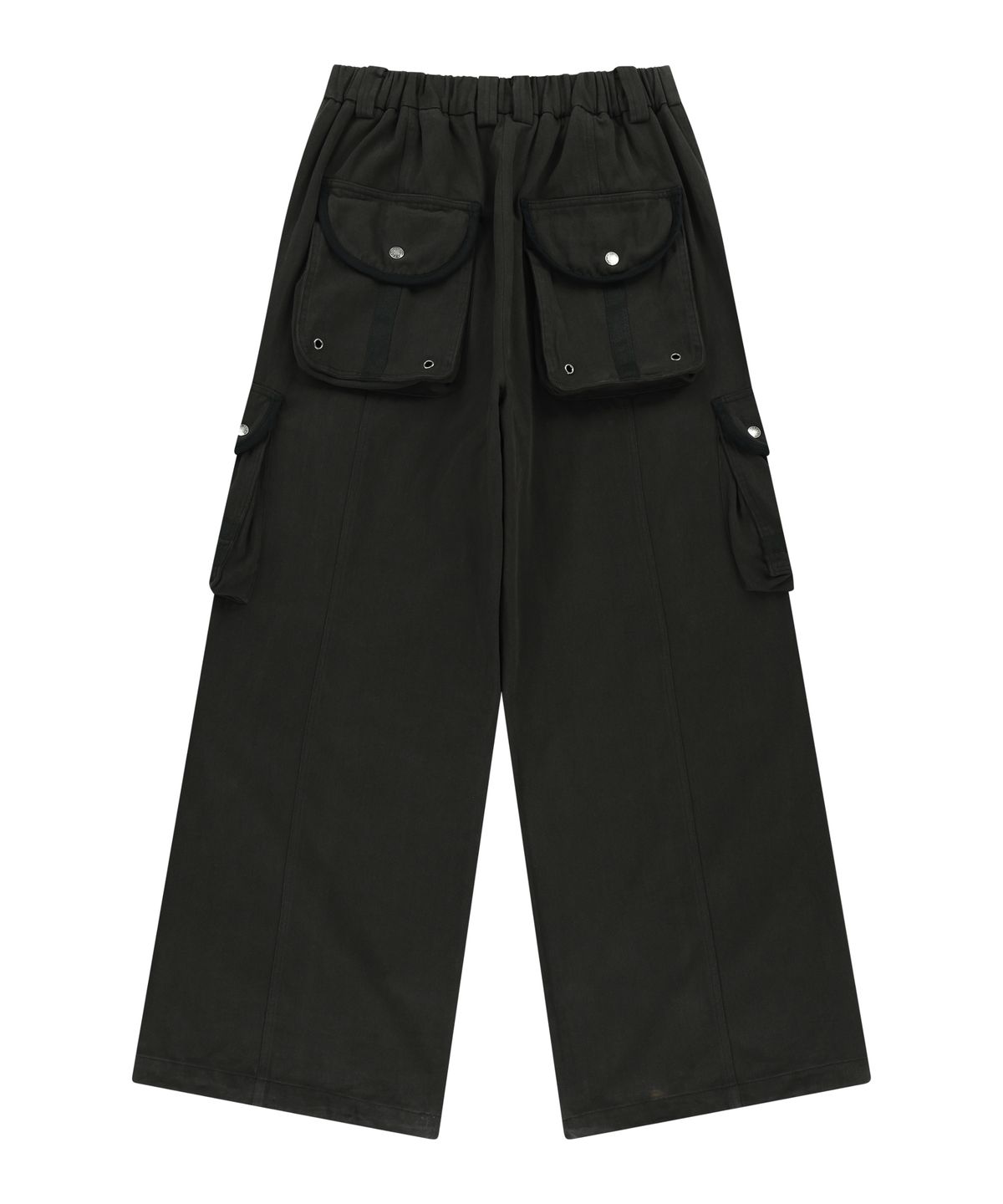 아캄(AAKAM) 98 Knee Pin-Tuck Contrast Cargo Pants (Black)