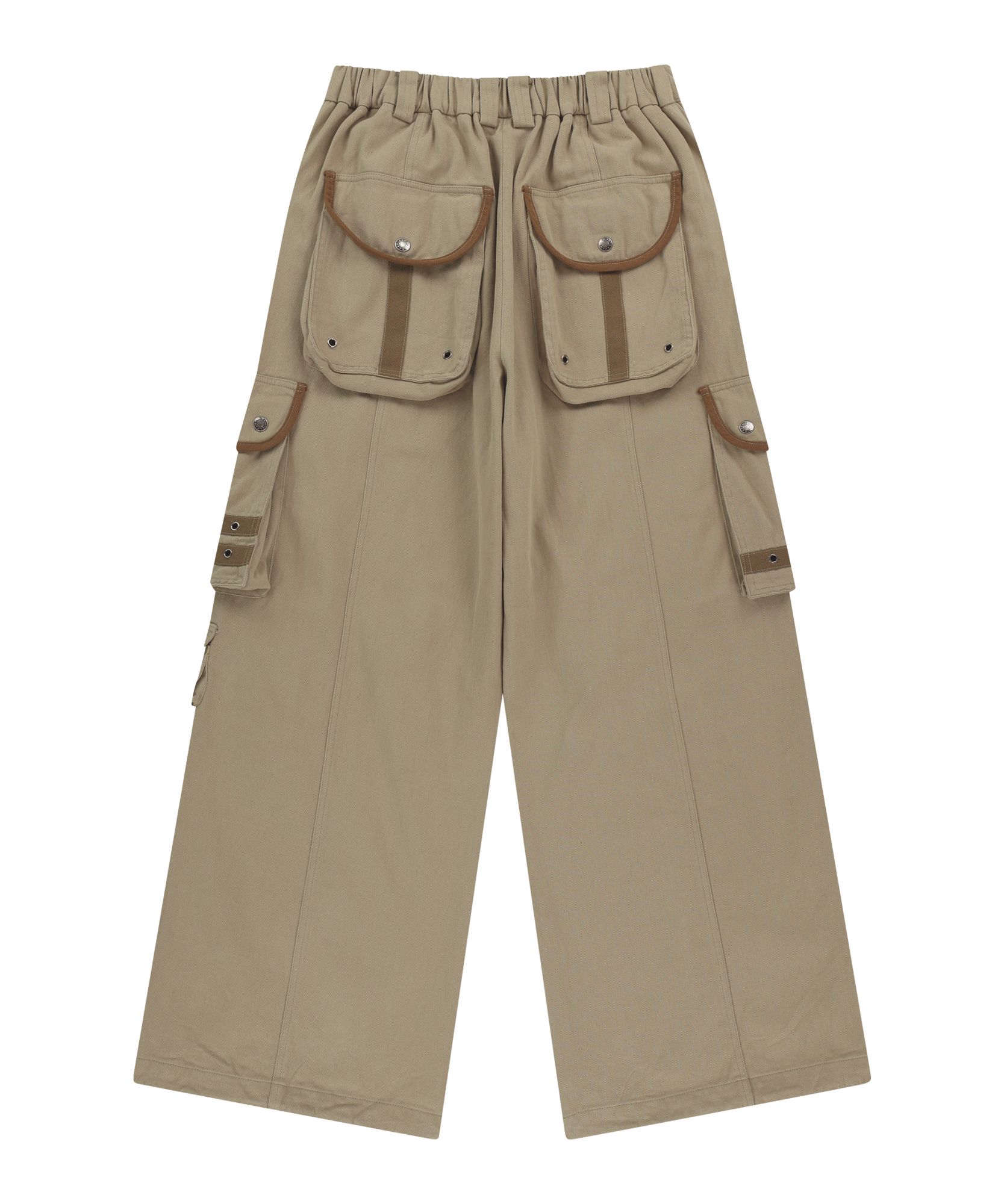 아캄(AAKAM) 98 Knee Pin-Tuck Contrast Cargo Pants (Beige) - 사이즈