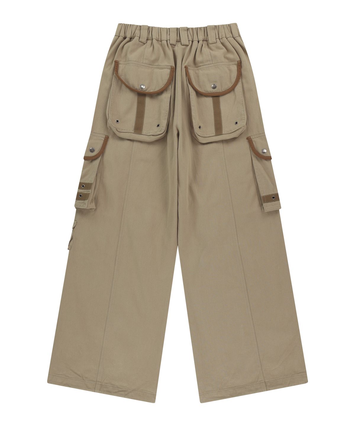 아캄(AAKAM) 98 Knee Pin-Tuck Contrast Cargo Pants (Beige)