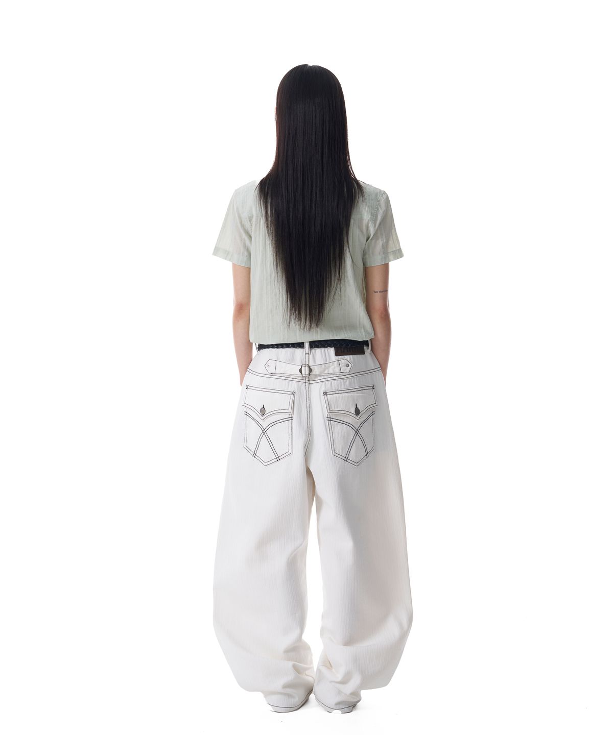 아캄(AAKAM) Patterned Western Half Shirts (Green)