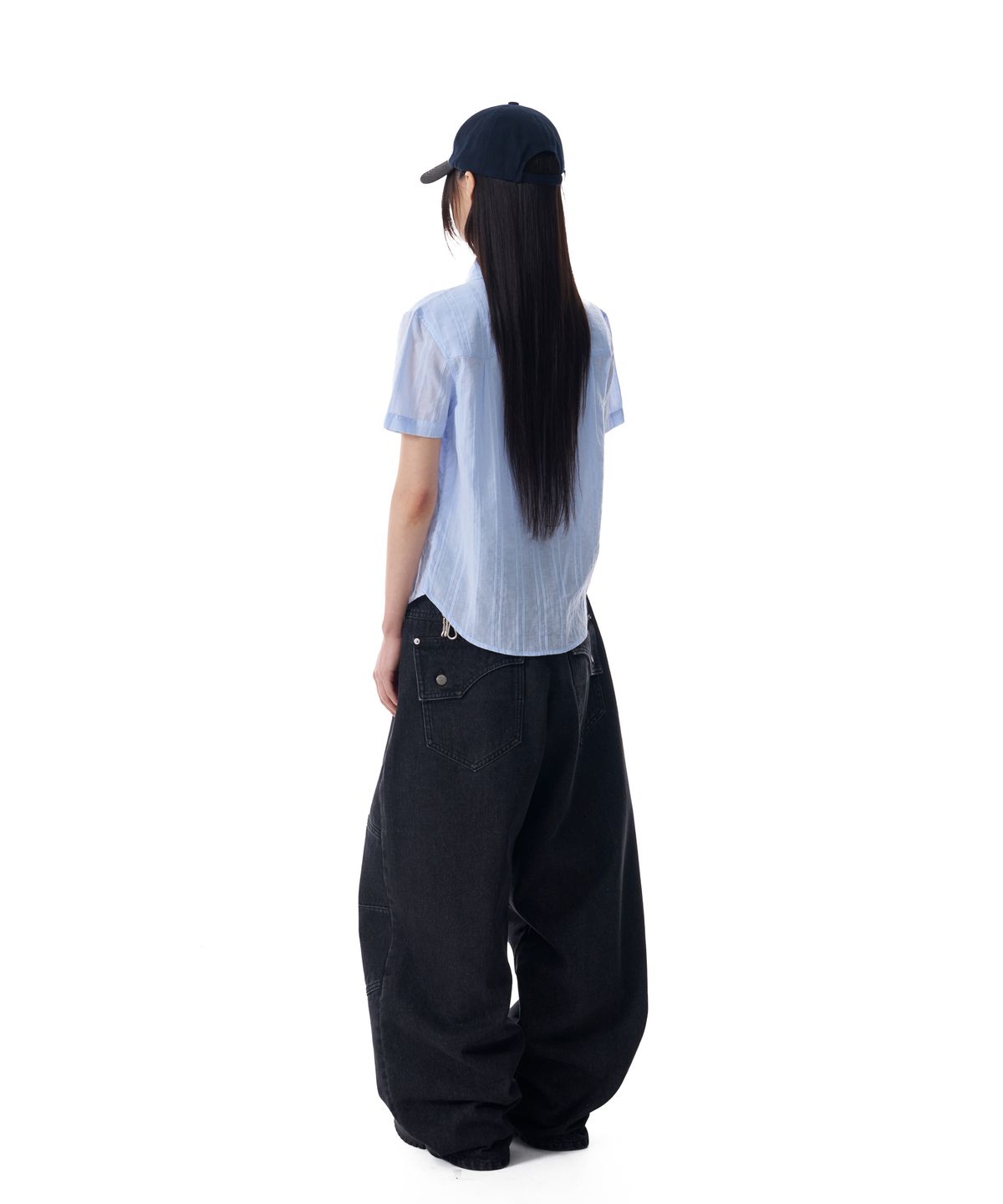 아캄(AAKAM) Patterned Western Half Shirts (Blue)