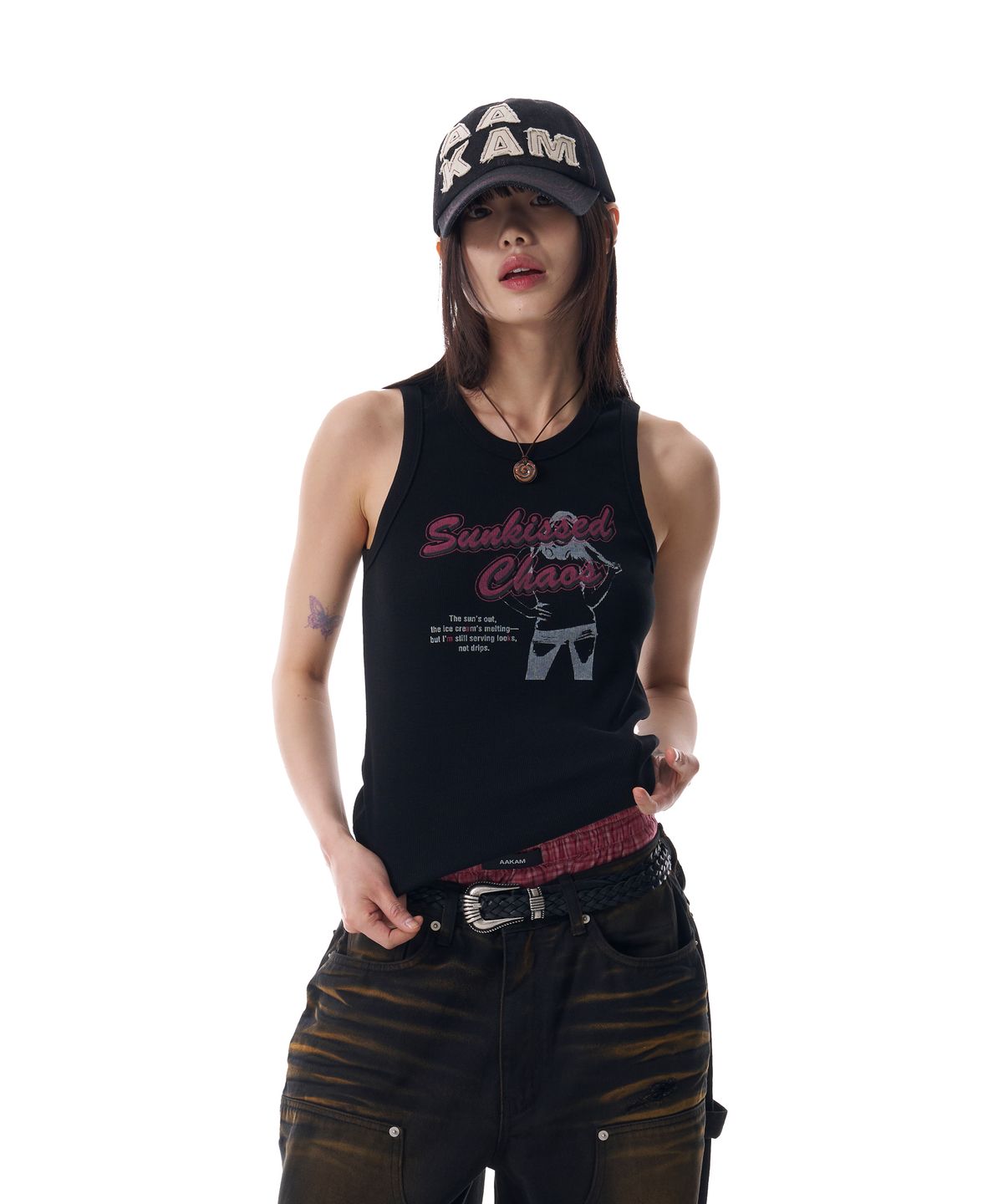 아캄(AAKAM) Denim Trucker Cap (Black)