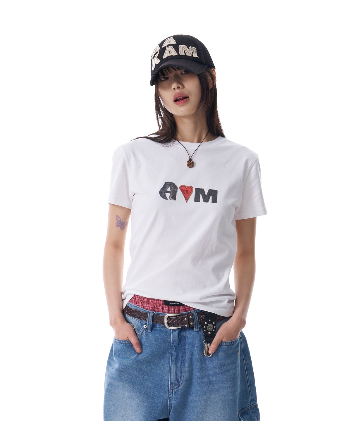 아캄(AAKAM) Denim Trucker Cap (Black)