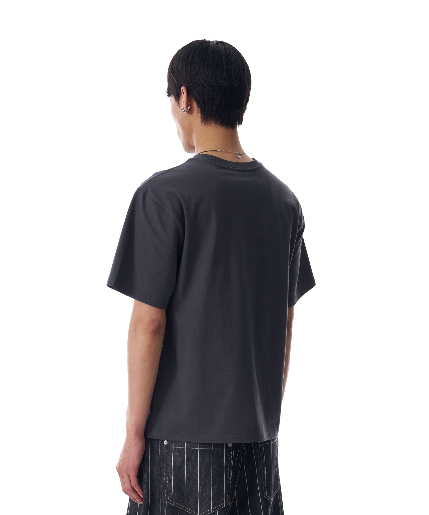 MUSINSA | AAKAM Collage Artwork Half Top (Dark Gray)