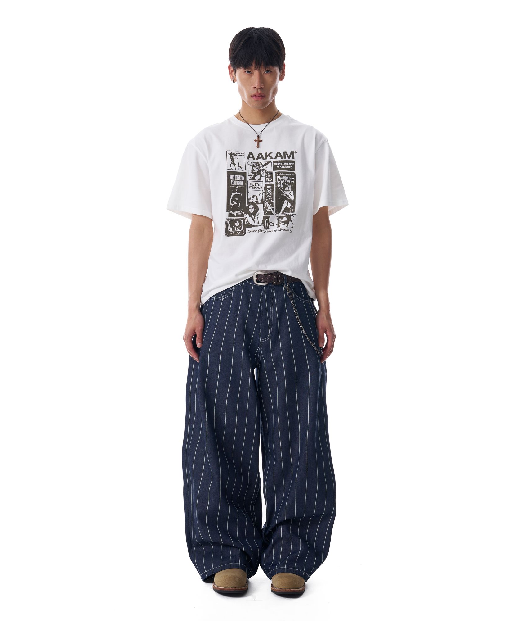 ●AAKAM● 25SS Collage Artwork Half Top MUSINSA | AAKAM Collage Artwork Half Top (White)