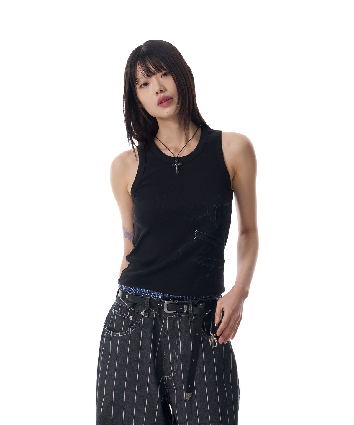 아캄(AAKAM) Thorn Patch Sleeveless (Black)