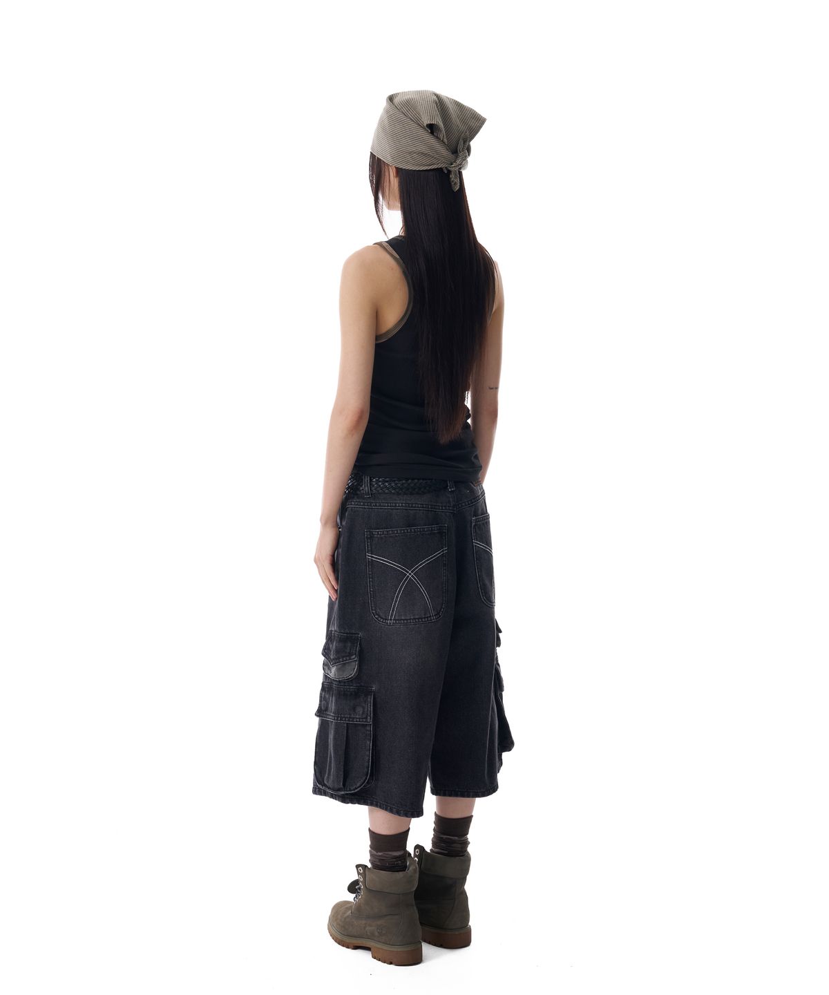 아캄(AAKAM) Rope Contrast Camo Sleeveless (Black)