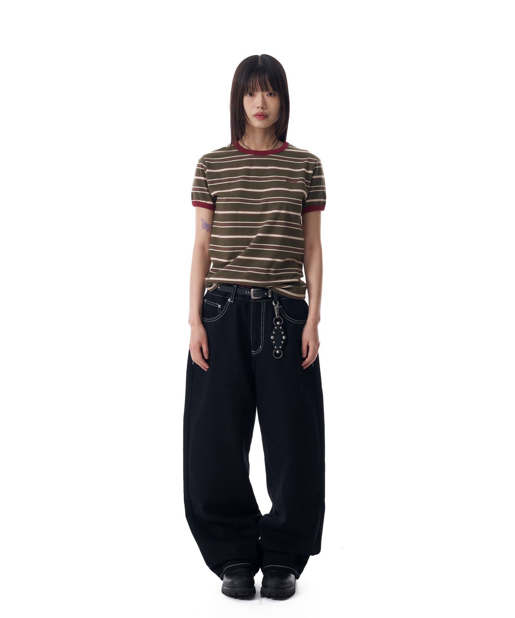 【AAKAM】Striped Ringer Top MUSINSA | AAKAM Striped Ringer Top (Gray-Navy)