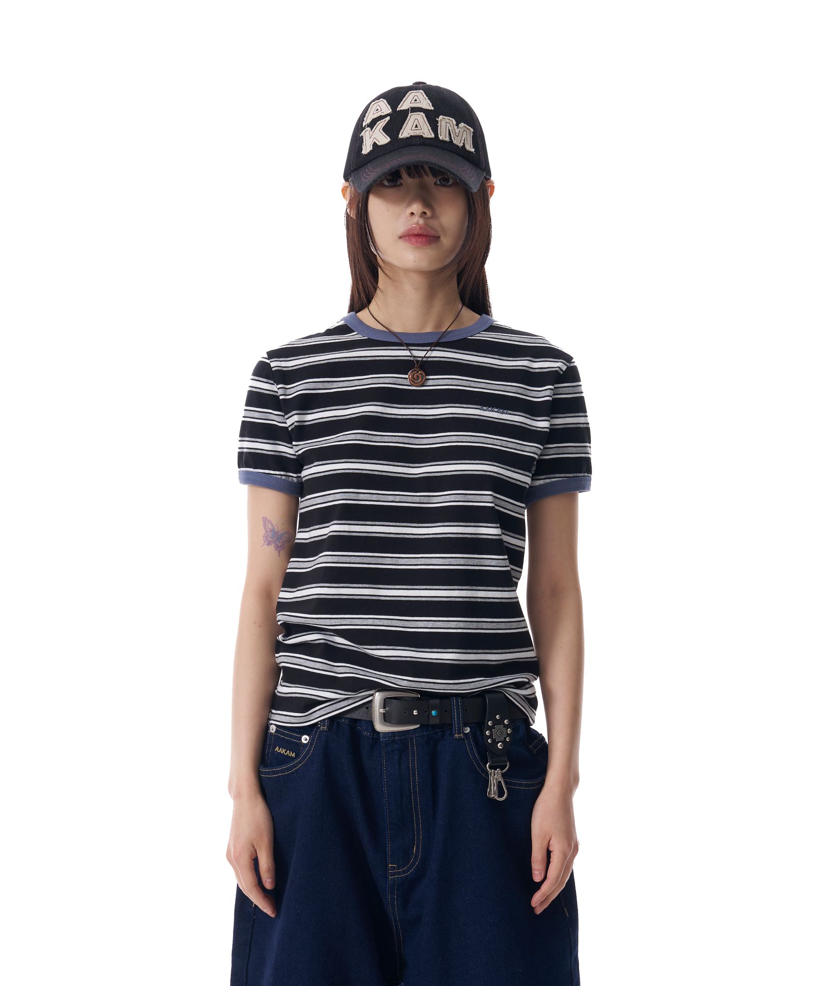 ●AAKAM● 25SS Striped Ringer Top MUSINSA | AAKAM Striped Ringer Top (Ivory-Blue)