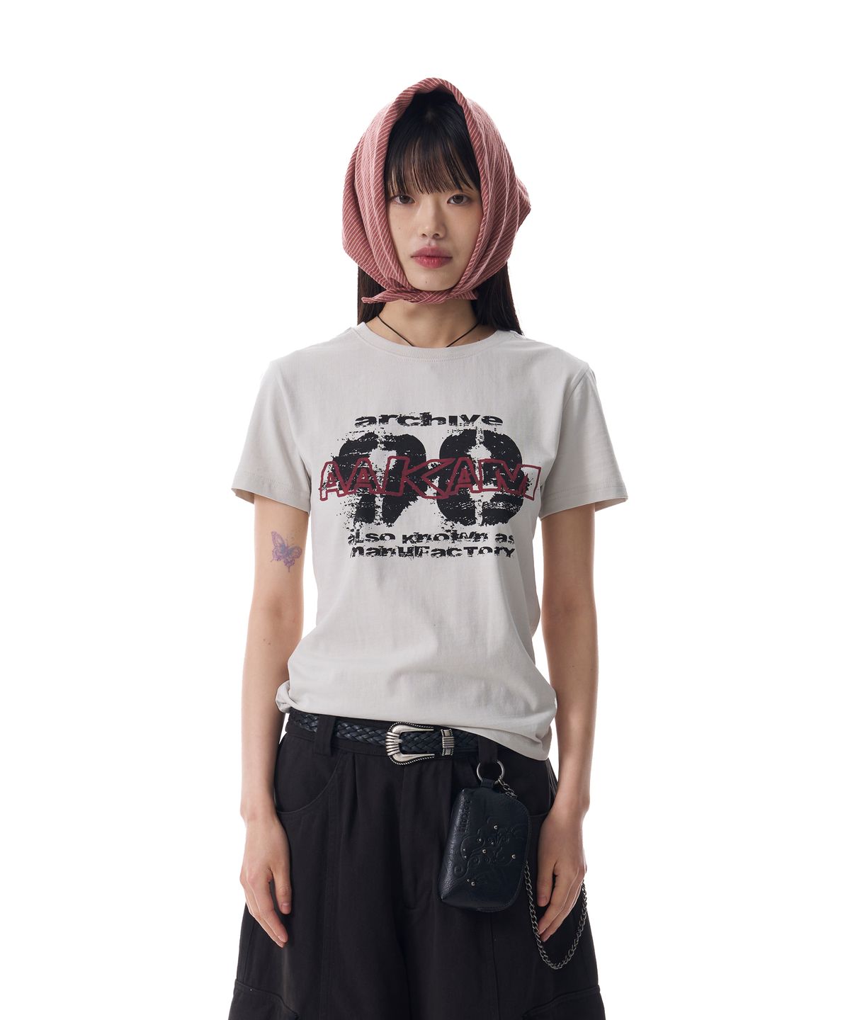 아캄(AAKAM) Painted 98 Half Top (Light Gray)