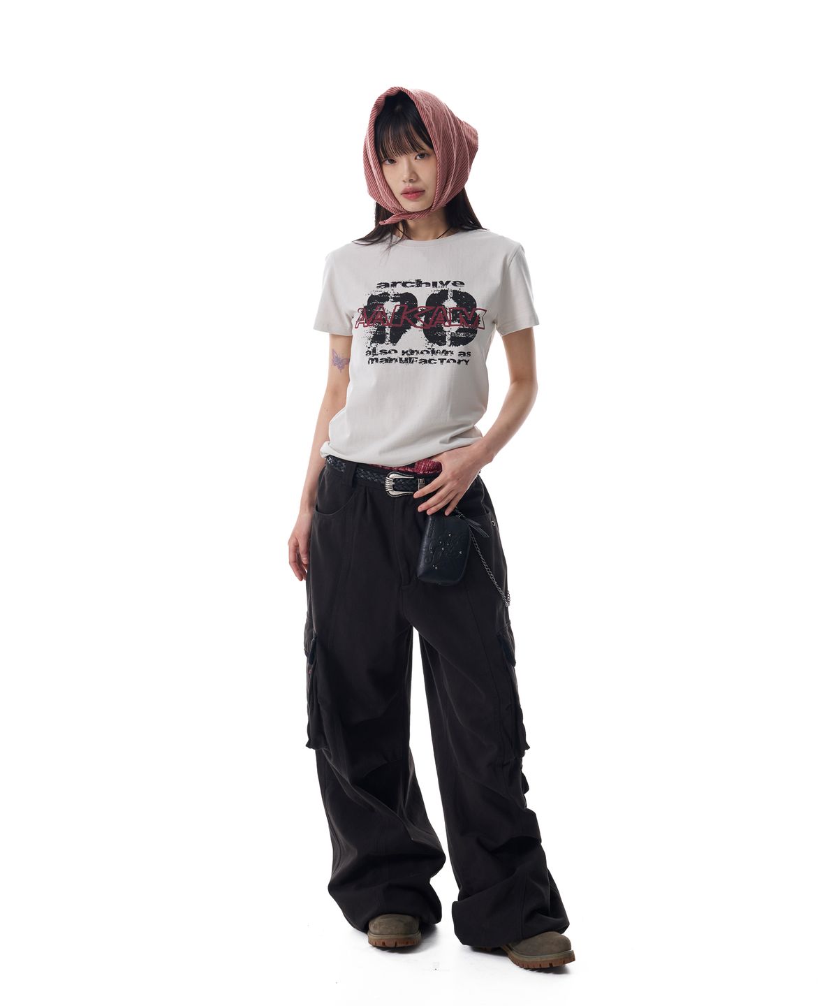 아캄(AAKAM) Painted 98 Half Top (Light Gray)