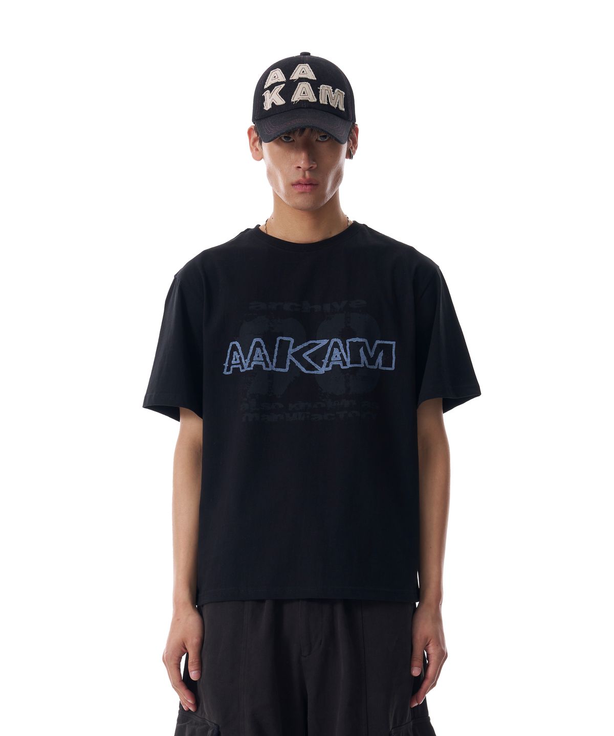 아캄(AAKAM) Painted 98 Half Top (Black)