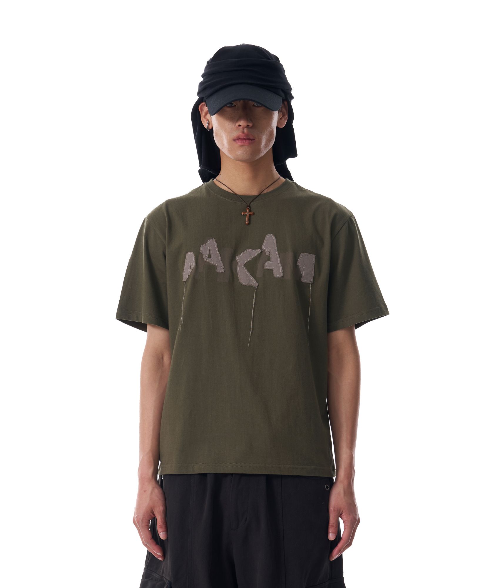 ◆25SS AAKAM Grunge Patch Half Top/2色◆ MUSINSA | AAKAM Grunge Patch Half Top (Dark Gray)