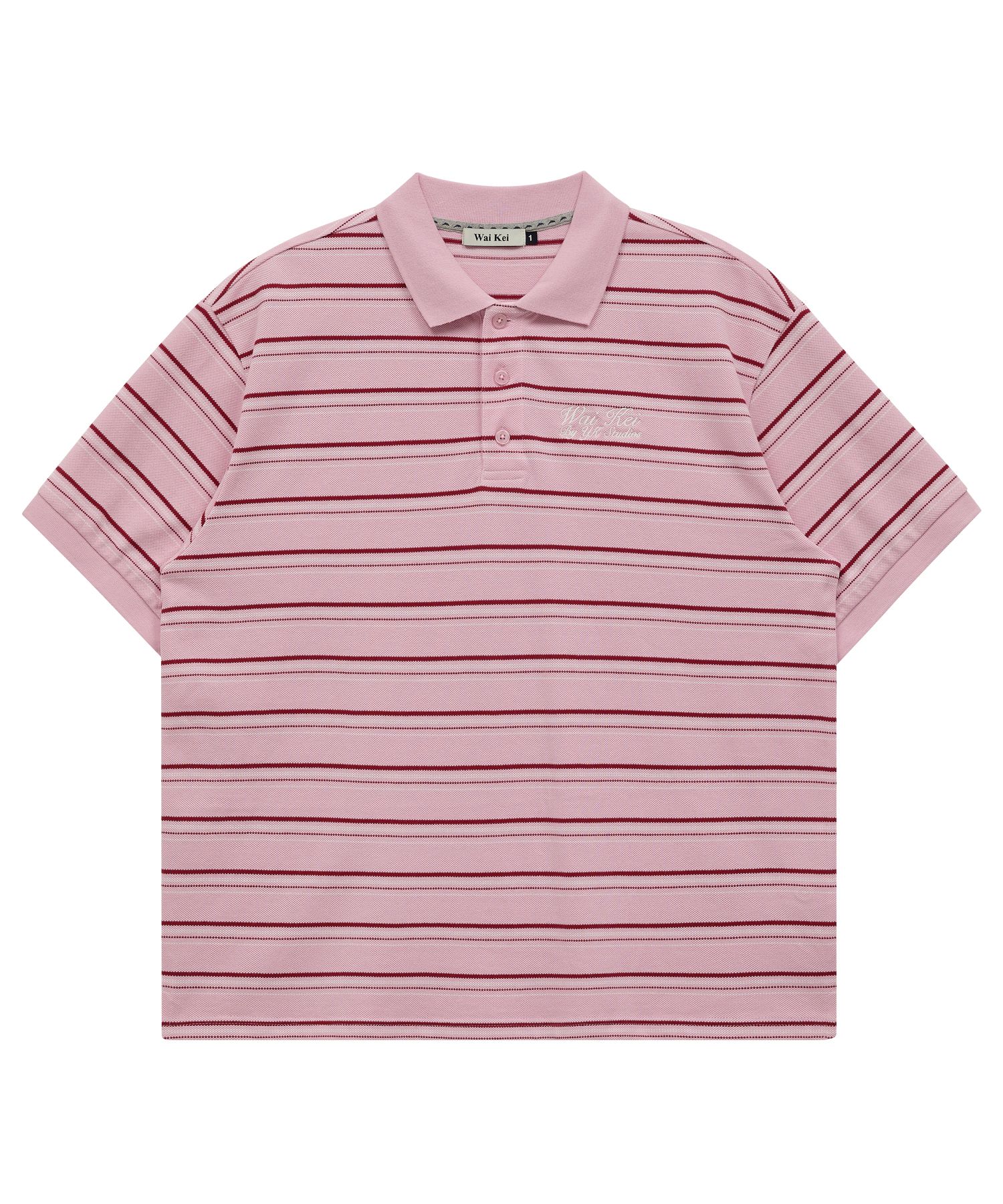 ★WAIKEI★ Striped pique short sleeve t-shirt pink YKBE02TS0 MUSINSA | WAI KEI Striped pique short sleeve t-shirt pink