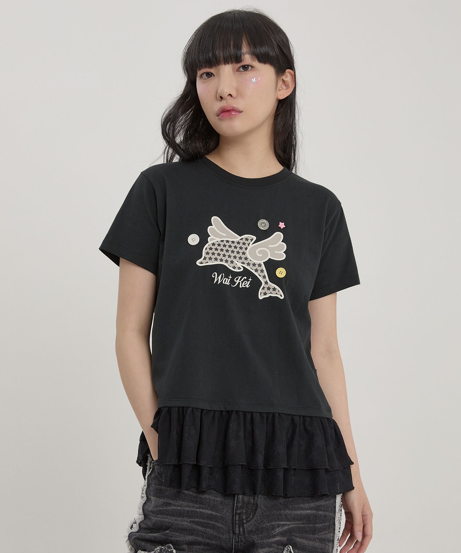 トップス eessay dolphin t shirt white musinsa MUSINSA | EESSAY Dolphin T-Shirt - Sky Blue