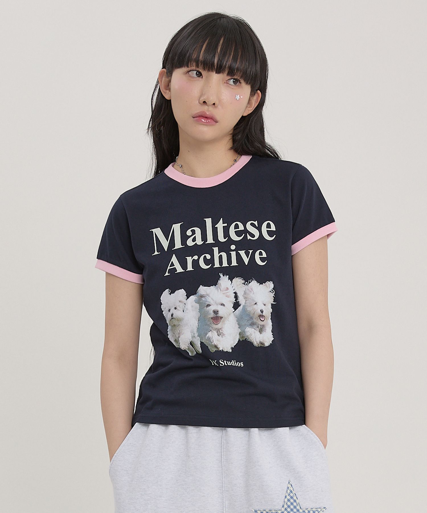 MUSINSA | WAI KEI Maltese Archive Ringer Short Sleeve T