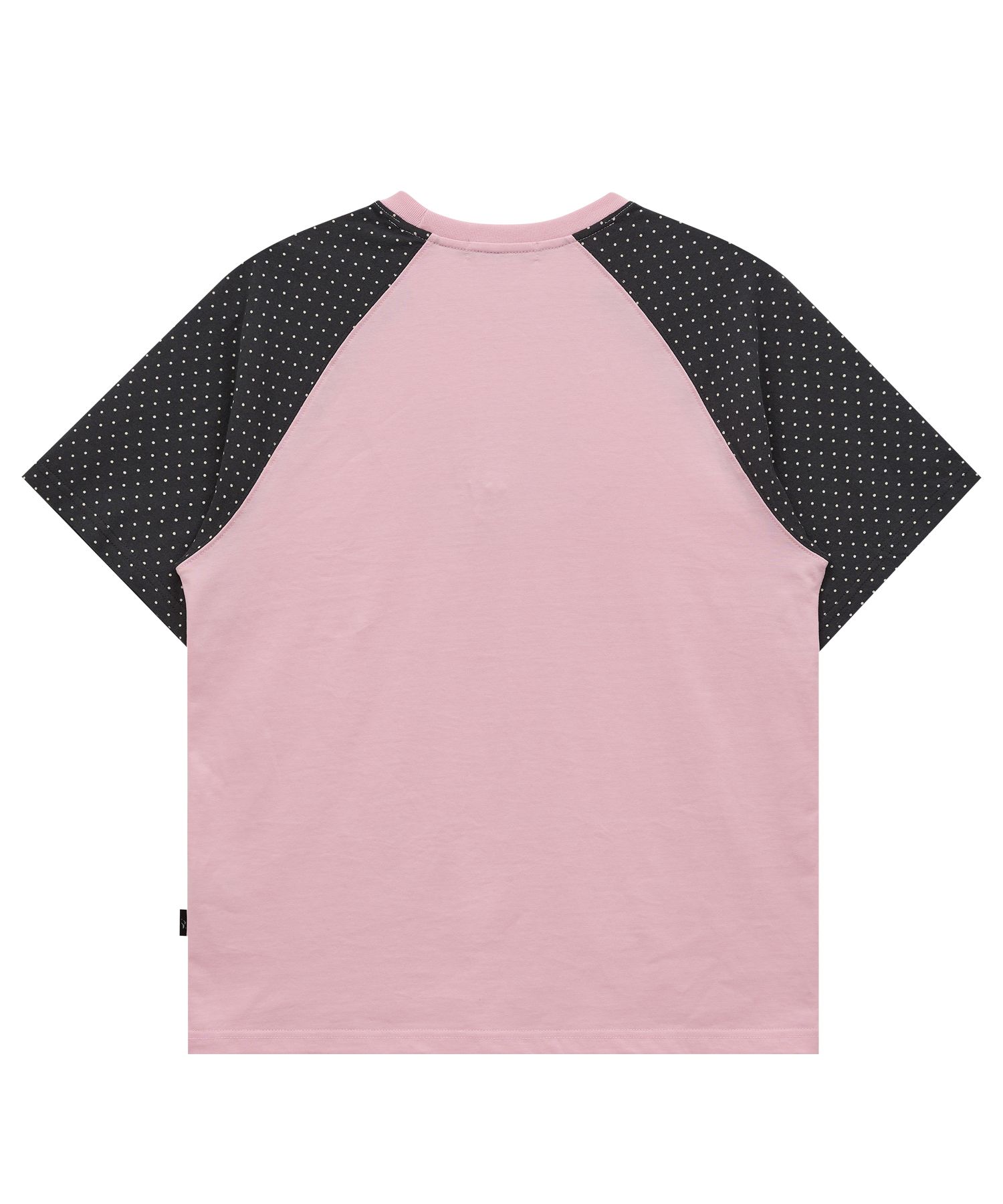 MUSINSA | WAI KEI Dot Raglan Short Sleeve T-shirt Pink