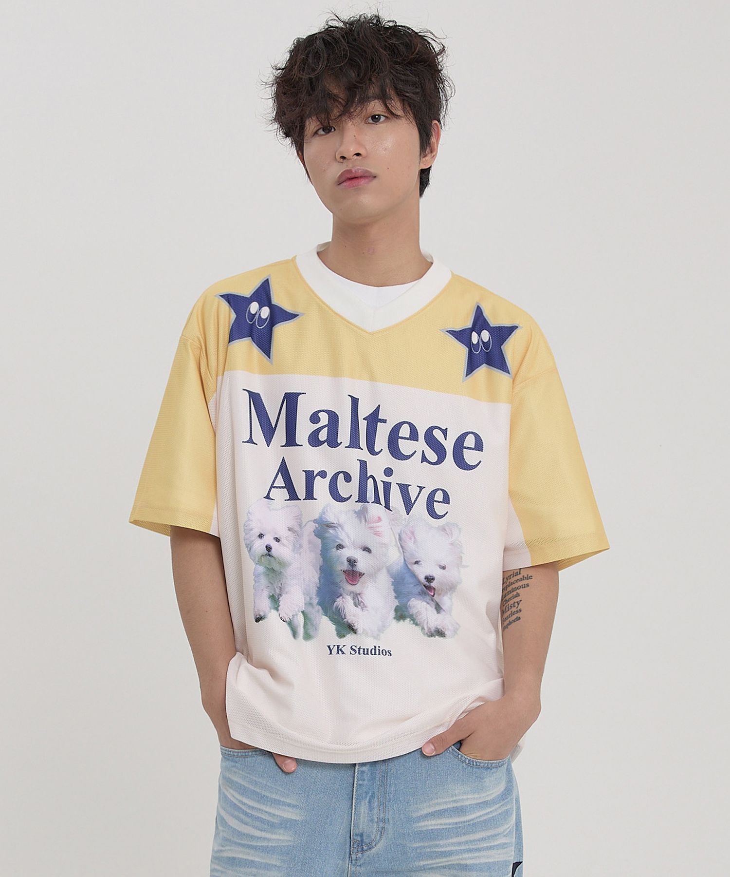 MUSINSA | WAI KEI Maltese Archive Mesh Jersey Short Sleeve T