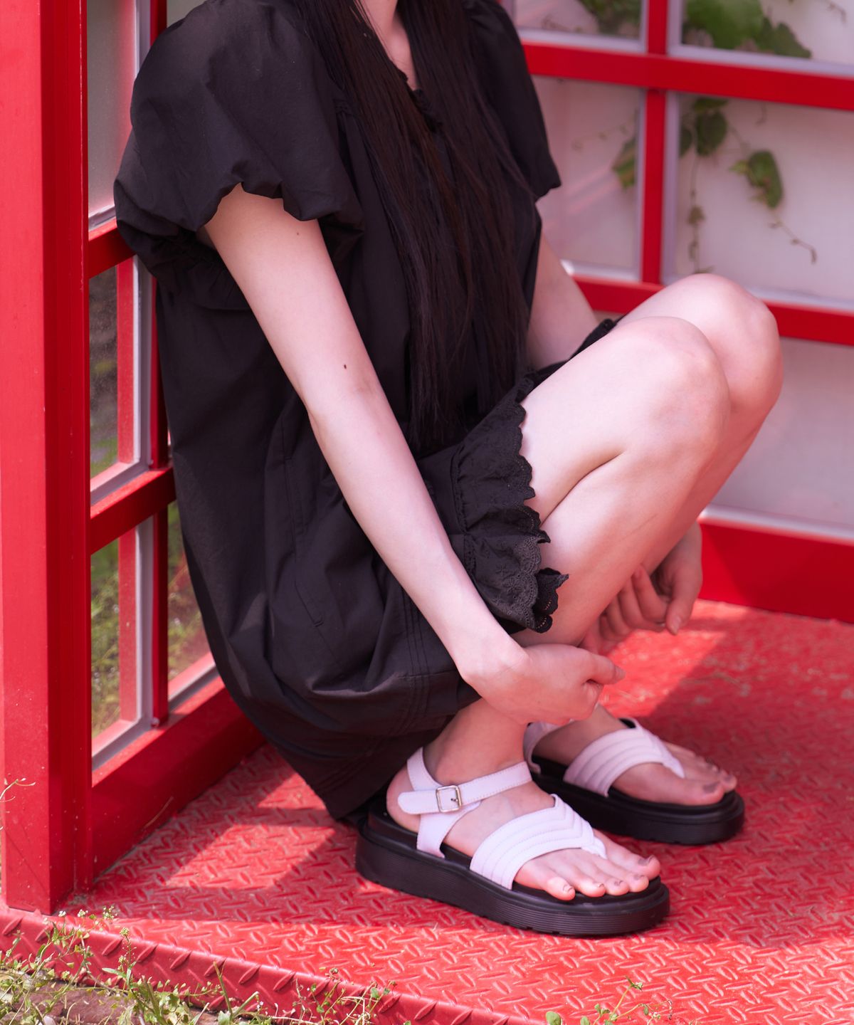 커스텀에이드 우먼(CUSTOMADE WOMAN) 5.5cm 플랫폼 버클 샌들 샐리(CW0092WH)