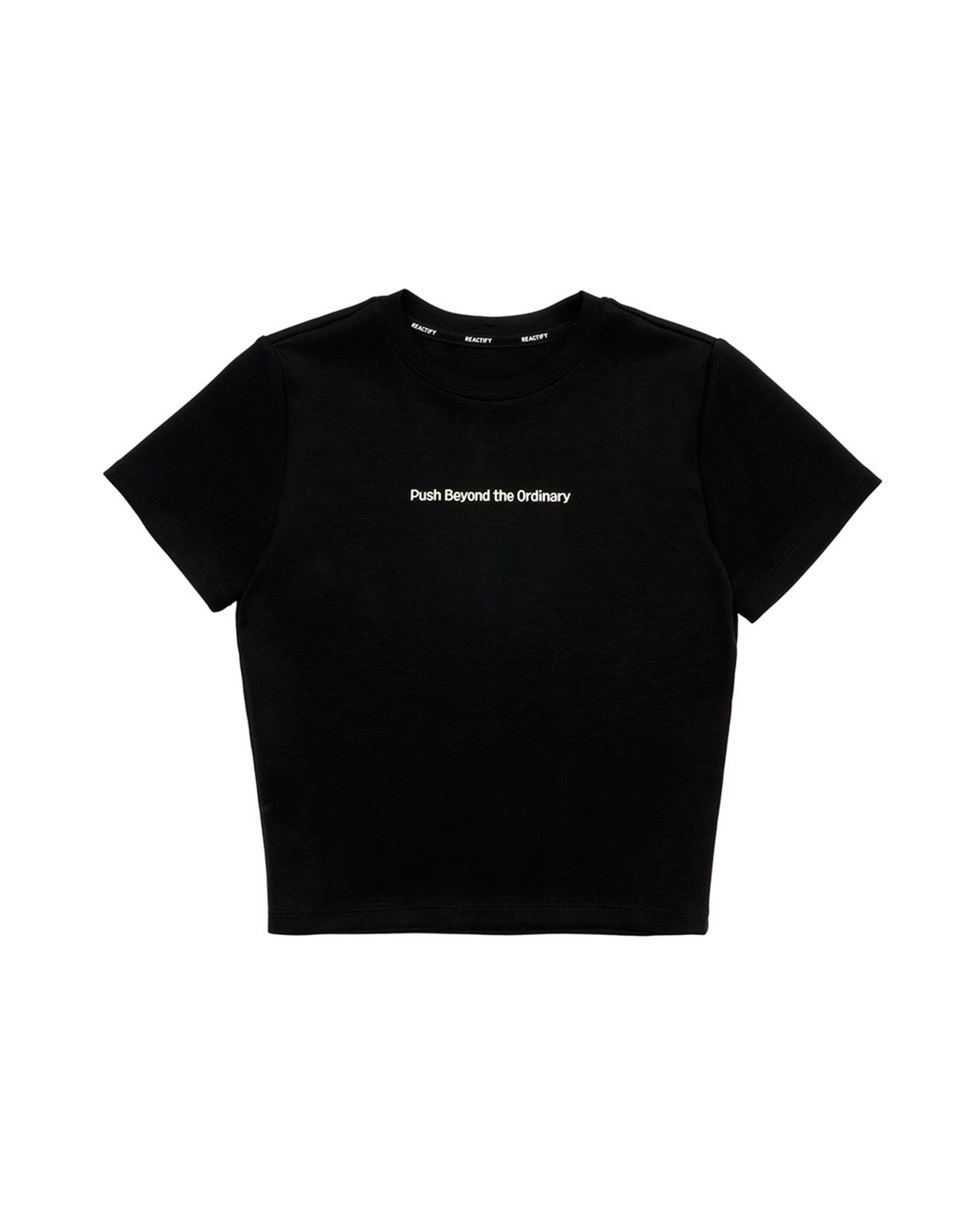 리액티파이(REACTIFY) Womens Push Cropped T-Shirt Black