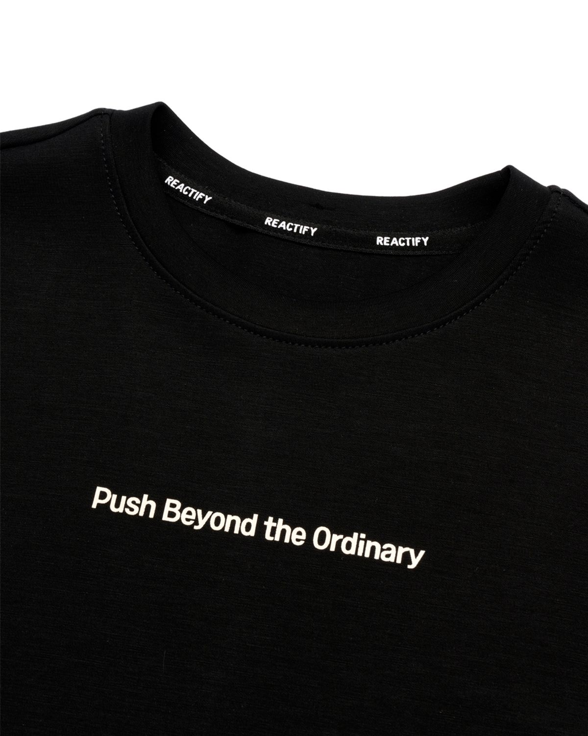 리액티파이(REACTIFY) Womens Push Cropped T-Shirt Black