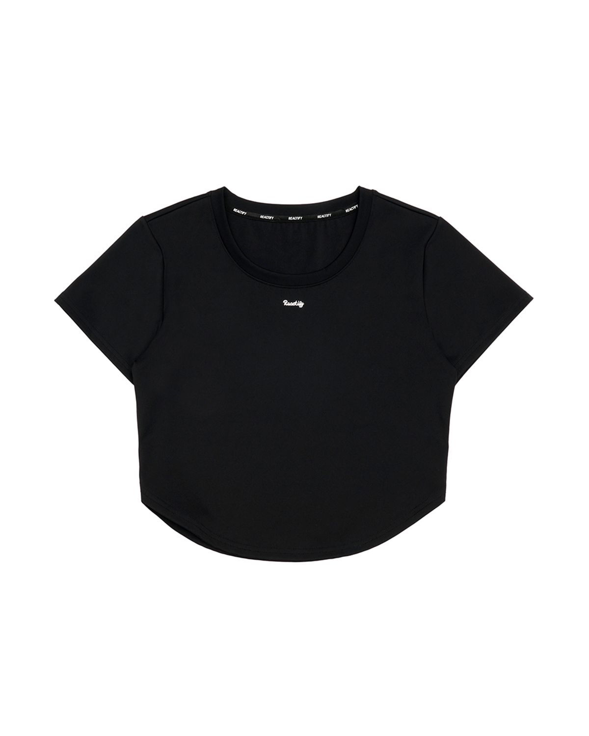 리액티파이(REACTIFY) Womens semi Cropped T-Shirt Black