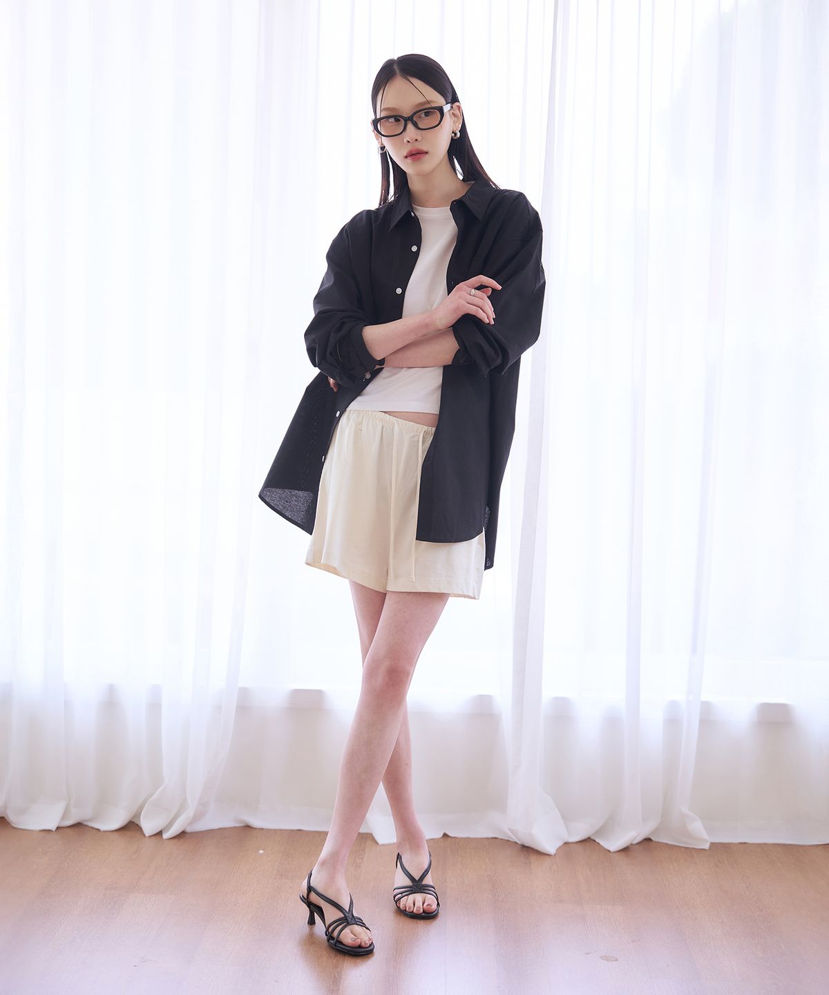 커스텀에이드 우먼(CUSTOMADE WOMAN) 5cm 스트랩 뮬 샌들 키튼힐 블리스(CW0095BK)