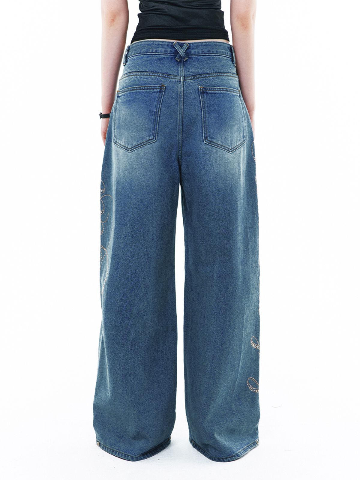 와이이이엘(YEEL) YEEL SIDE CUBIC DENIM PANTS BLUE