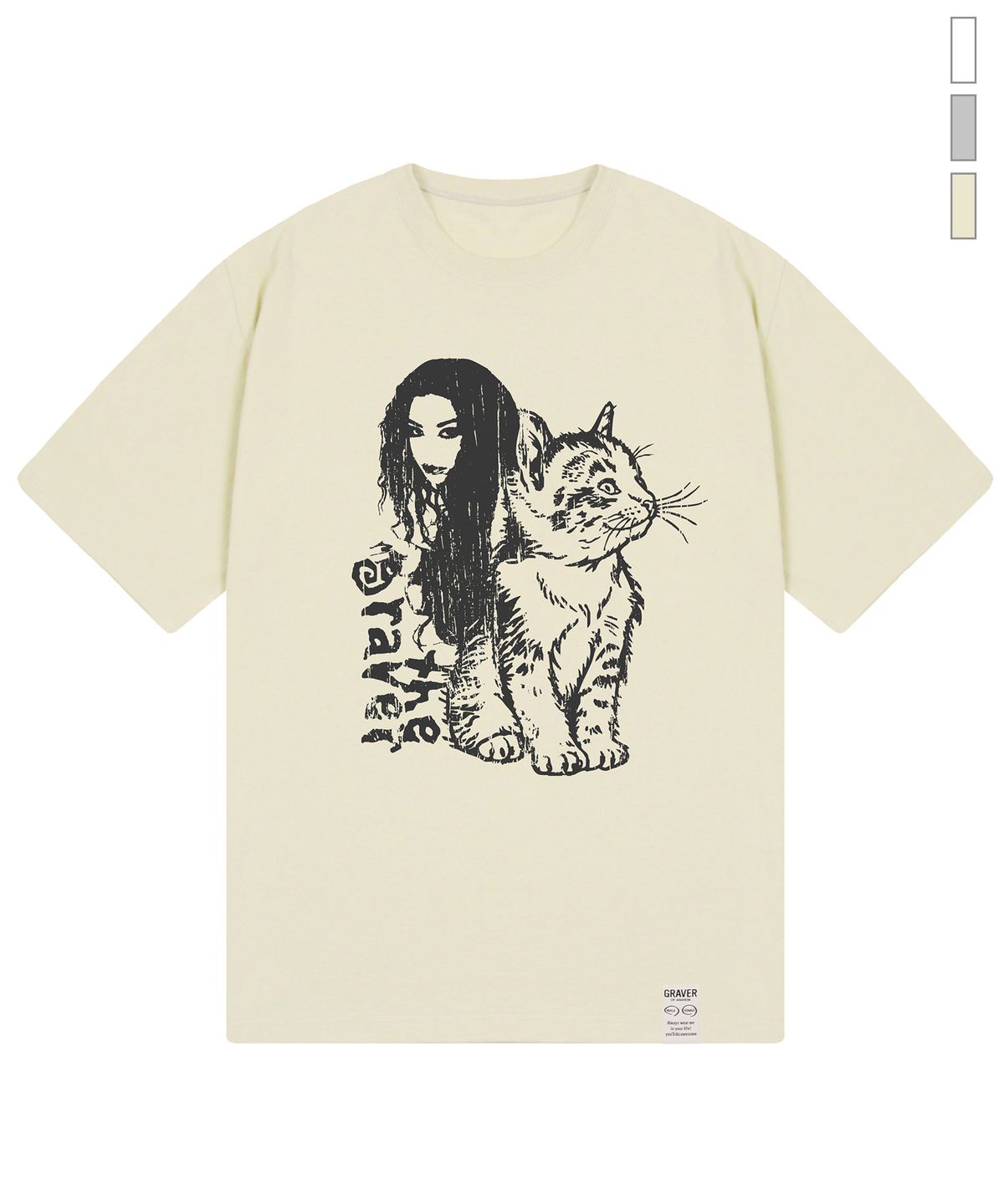 그레이버(GRAVER) [UNISEX]CAT GIRL 반팔티_3color