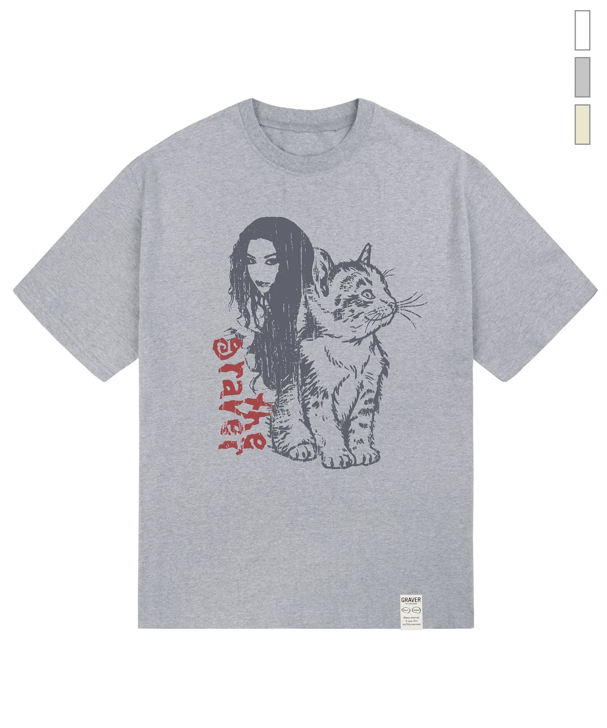 그레이버(GRAVER) [UNISEX]CAT GIRL 반팔티_3color