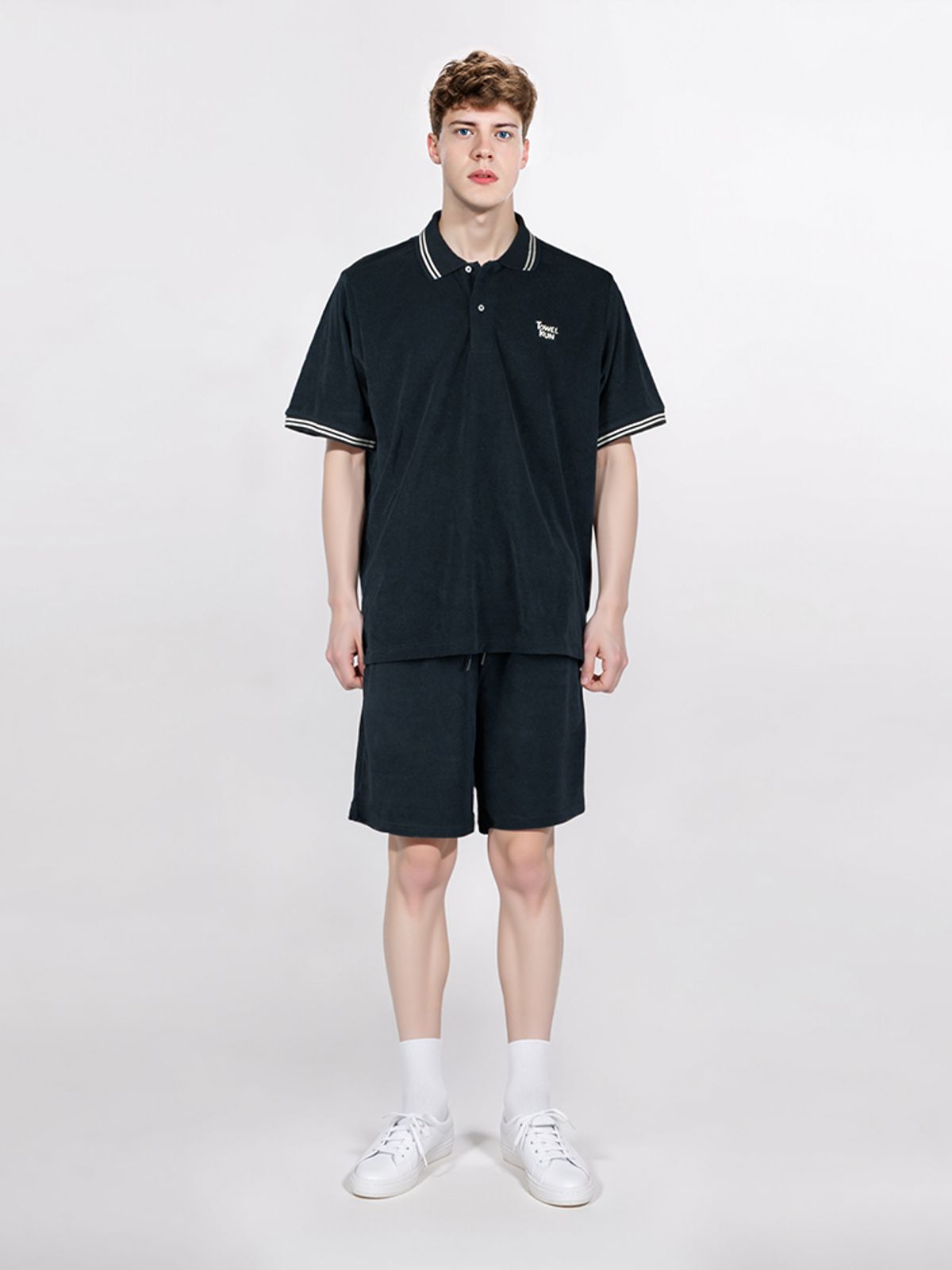 타올쿤(TOWELKUN) 폴로셔츠 테리 더블라인 네이비