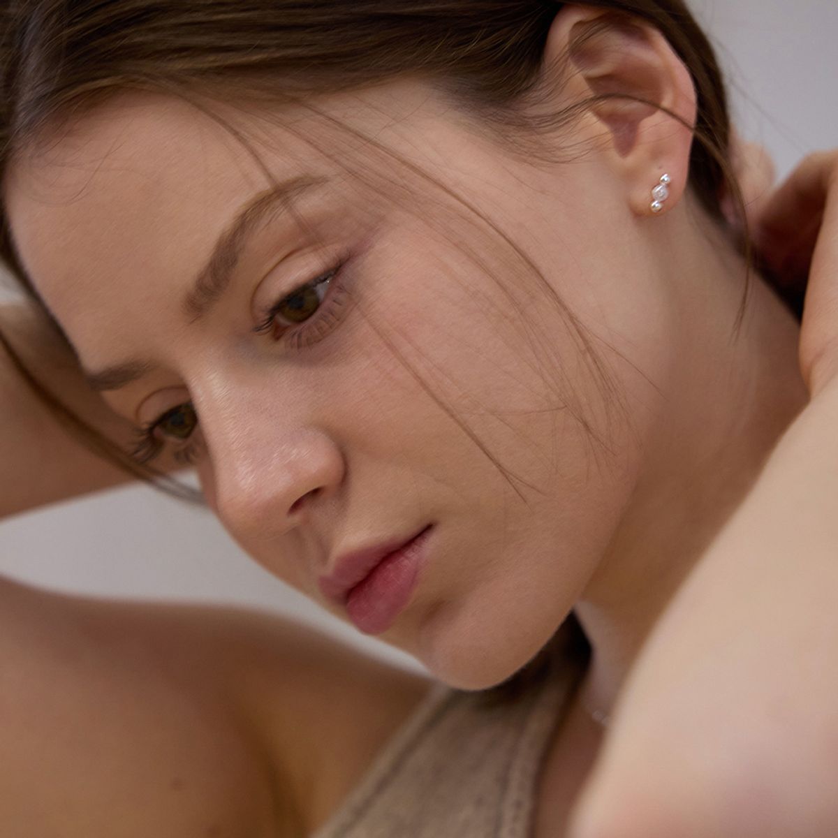 페이지플린(PAIGEFLYNN) [실버925] 버블 듀 리니에 귀걸이